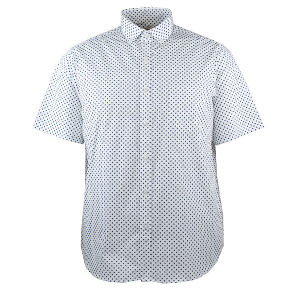 CAMISA MANGA CORTA BLANCA ESTAMPADA 100% ALGODON