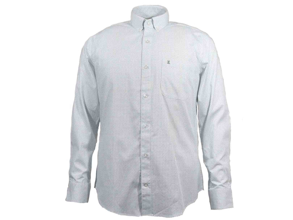 CAMISA MANGA LARGA BLANCA ESTAMPADA 100% ALGODON