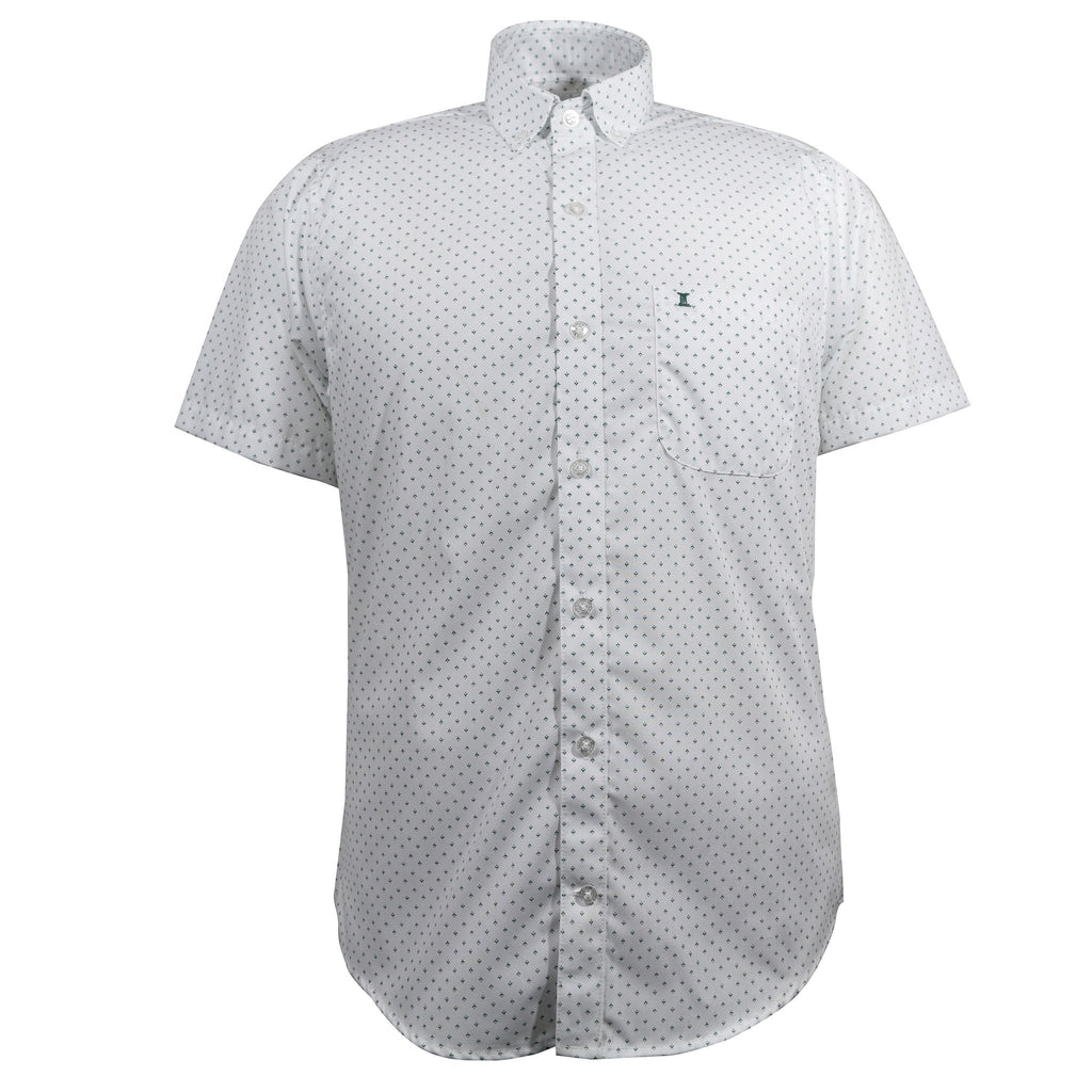 CAMISA  MANGA CORTA BLANCA ESTAMPADA