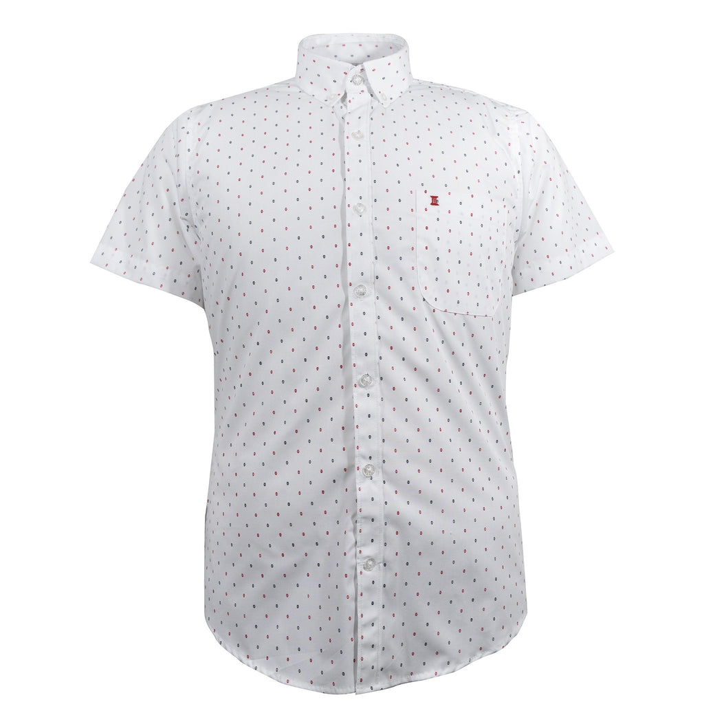 CAMISA  MANGA CORTA BLANCA ESTAMPADA