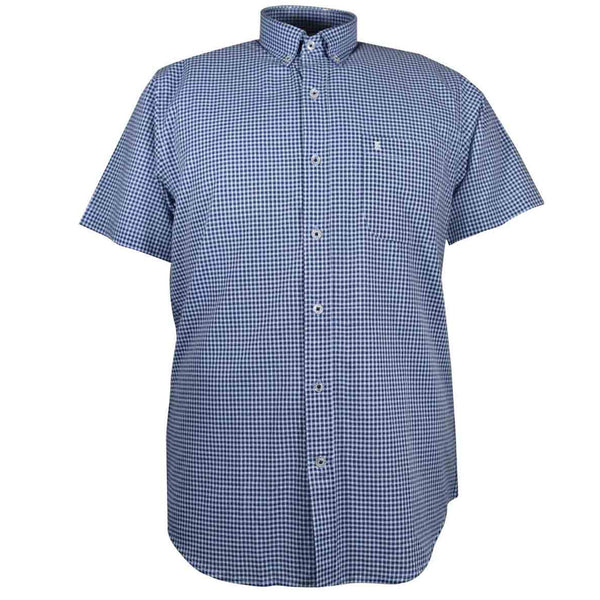 CAMISA MANGA CORTA CUADROS AZULES 100% ALGODON