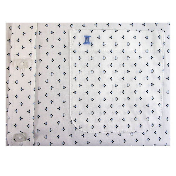 CAMISA MANGA LARGA BLANCA ESTAMPADA 100% ALGODON