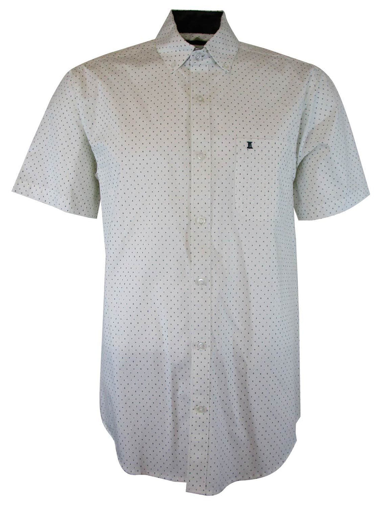 CAMISA MANGA CORTA BLANCA ESTAMPADA 100% ALGODON