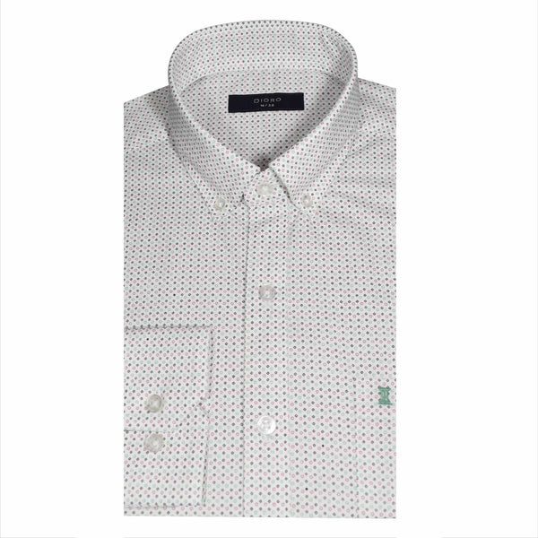 CAMISA  MANGA LARGA BLANCO ESTAMPADA