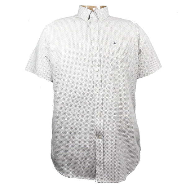 CAMISA MANGA CORTA BLANCA ESTAMPADA 100% ALGODON