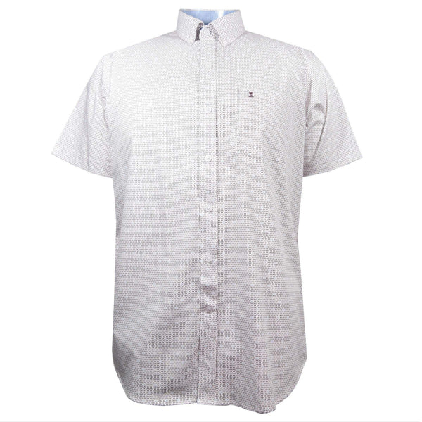 CAMISA MANGA CORTA BLANCA ESTAMPADA 100% ALGODON