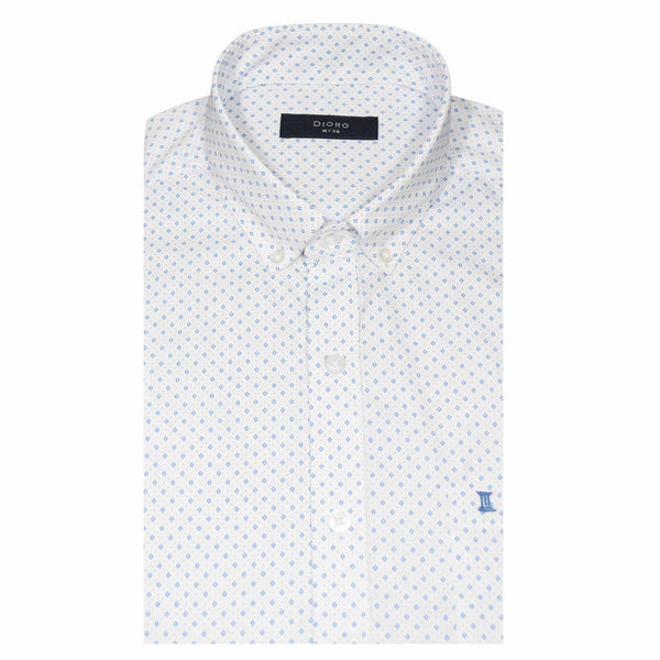 CAMISA  MANGA CORTA BLANCA ESTAMPADA