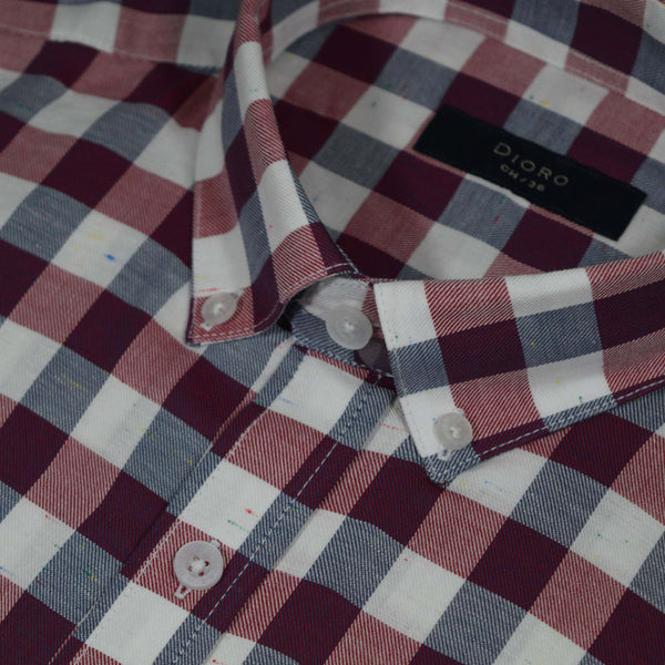 CAMISA  MANGA LARGA CUADROS ROJOS 100% ALGODON