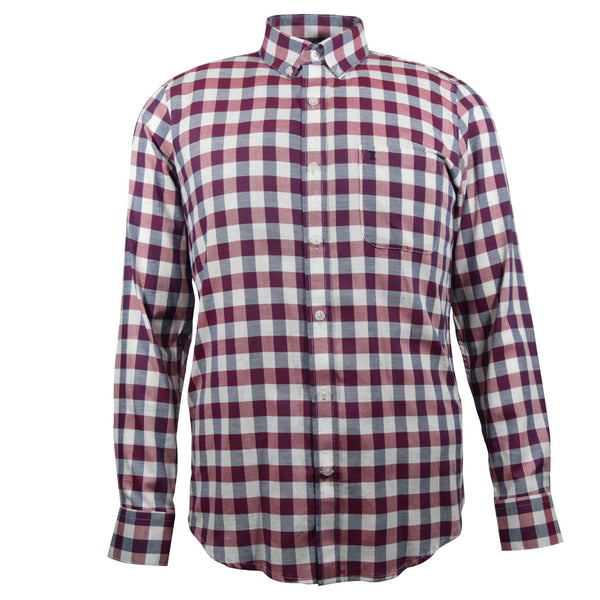 CAMISA  MANGA LARGA CUADROS ROJOS 100% ALGODON