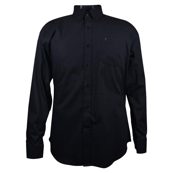 CAMISA  MANGA LARGA NEGRA ESTAMPADA 100% ALGODON