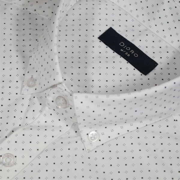 CAMISA  MANGA CORTA BLANCA ESTAMPADA