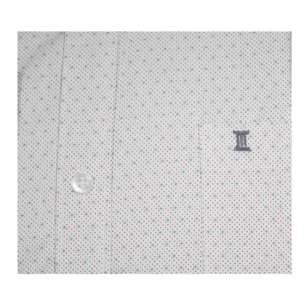 CAMISA  MANGA LARGA BLANCA ESTAMPADA 100% ALGODON