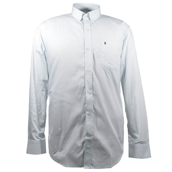 CAMISA  MANGA LARGA BLANCA ESTAMPADA 100% ALGODON