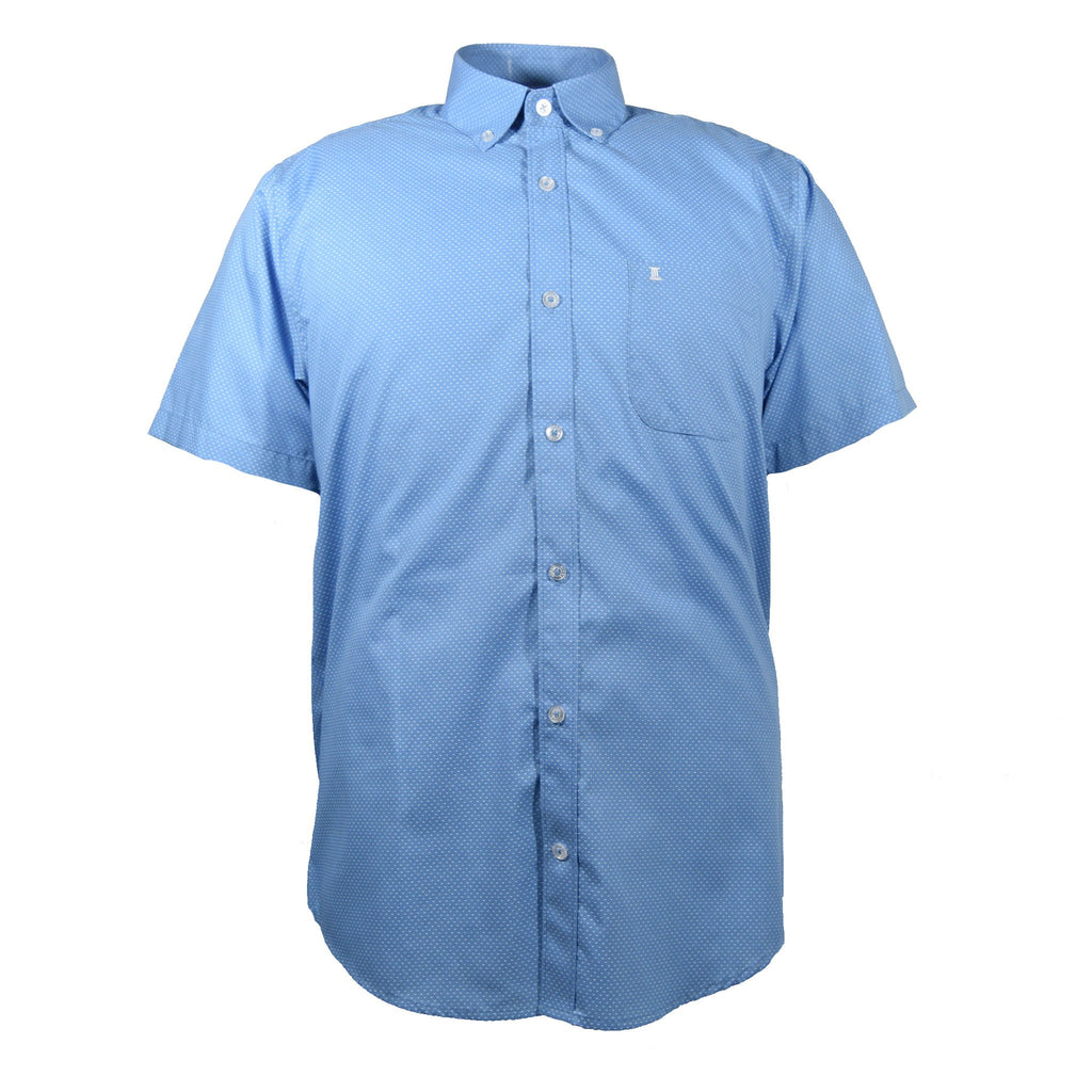 CAMISA  MANGA CORTA AZUL ESTAMPADA