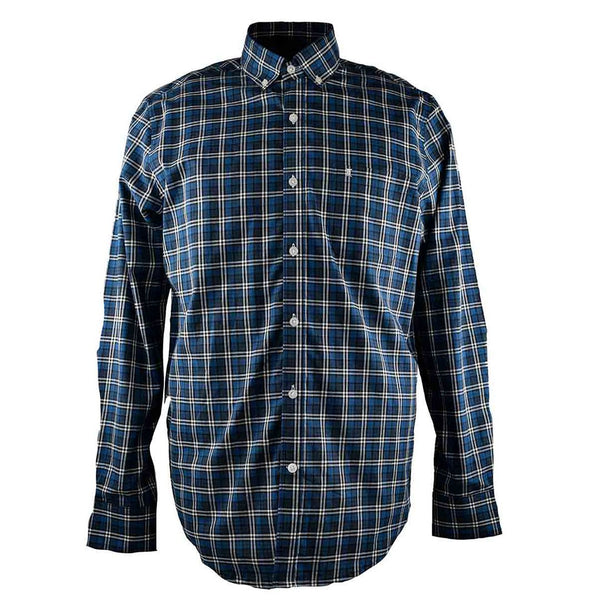 CAMISA  MANGA LARGA CUADROS AZULES 100% ALGODON