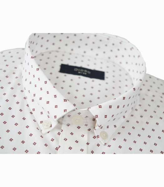 CAMISA  MANGA LARGA BLANCA CON ESTAMPADO 100% ALGODON