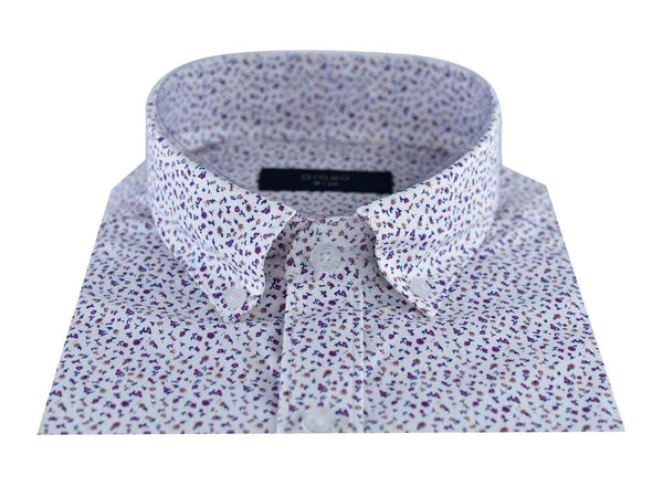 CAMISA MANGA LARGA BLANCA ESTAMPADA 100% ALGODON