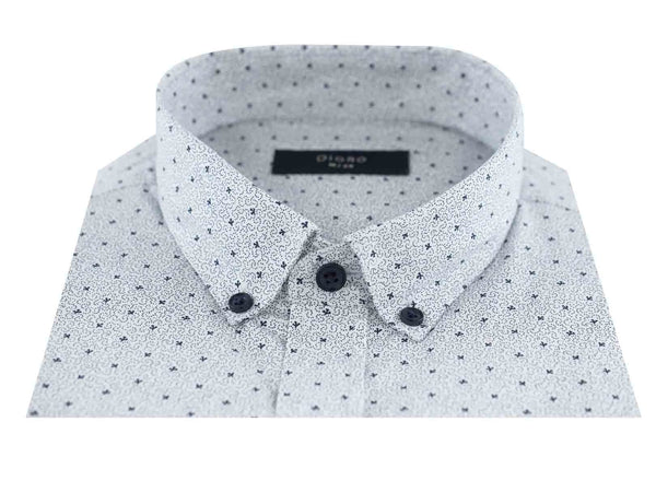 CAMISA MANGA CORTA BLANCA ESTAMPADA 100% ALGODON