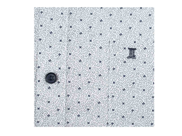 CAMISA MANGA CORTA BLANCA ESTAMPADA 100% ALGODON