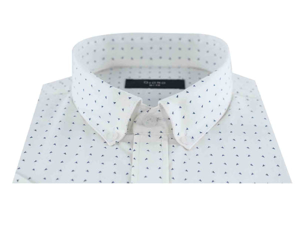 CAMISA MANGA CORTA BLANCA ESTAMPADA 100% ALGODON