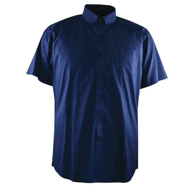 CAMISA MANGA CORTA AZUL ESTAMPADA 100% ALGODON