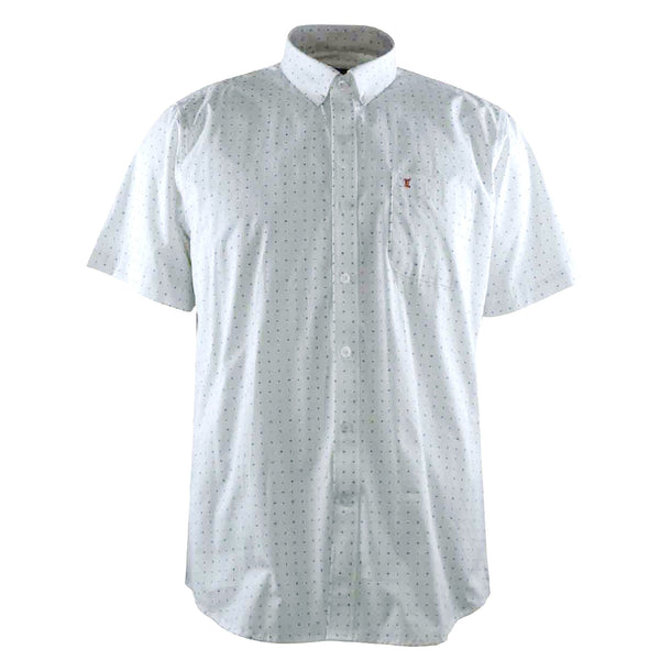 CAMISA MANGA CORTA BLANCA ESTAMPADA 100% ALGODON