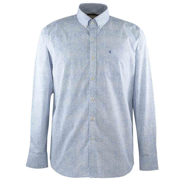 CAMISA MANGA LARGA BLANCA ESTAMPADA 100% ALGODON