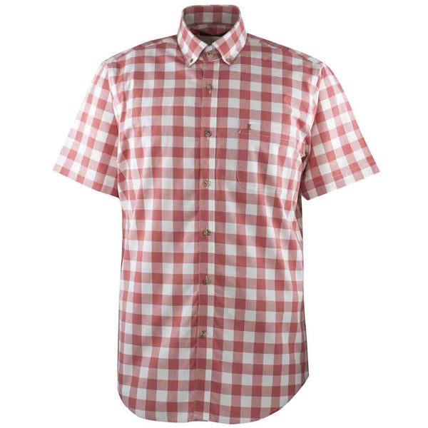 CAMISA MANGA CORTA CUADROS ROJOS 100% ALGODON